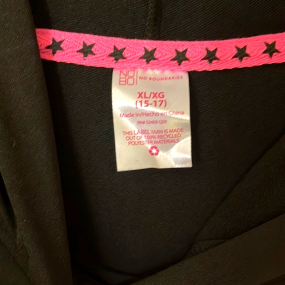 No Boundaries Lightweight Hoodie & Leggings Active Set Hot Pink & Black NWOT - Picture 3 of 12